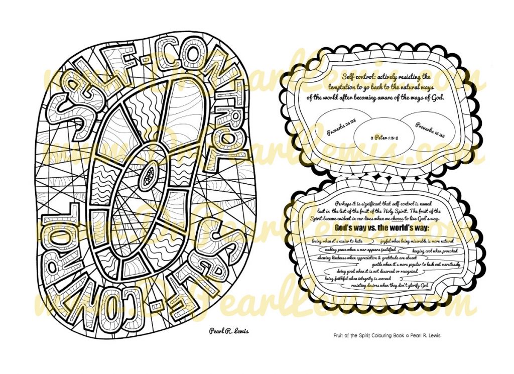 Fruit Of The Spirit Self Control Colouring Pages