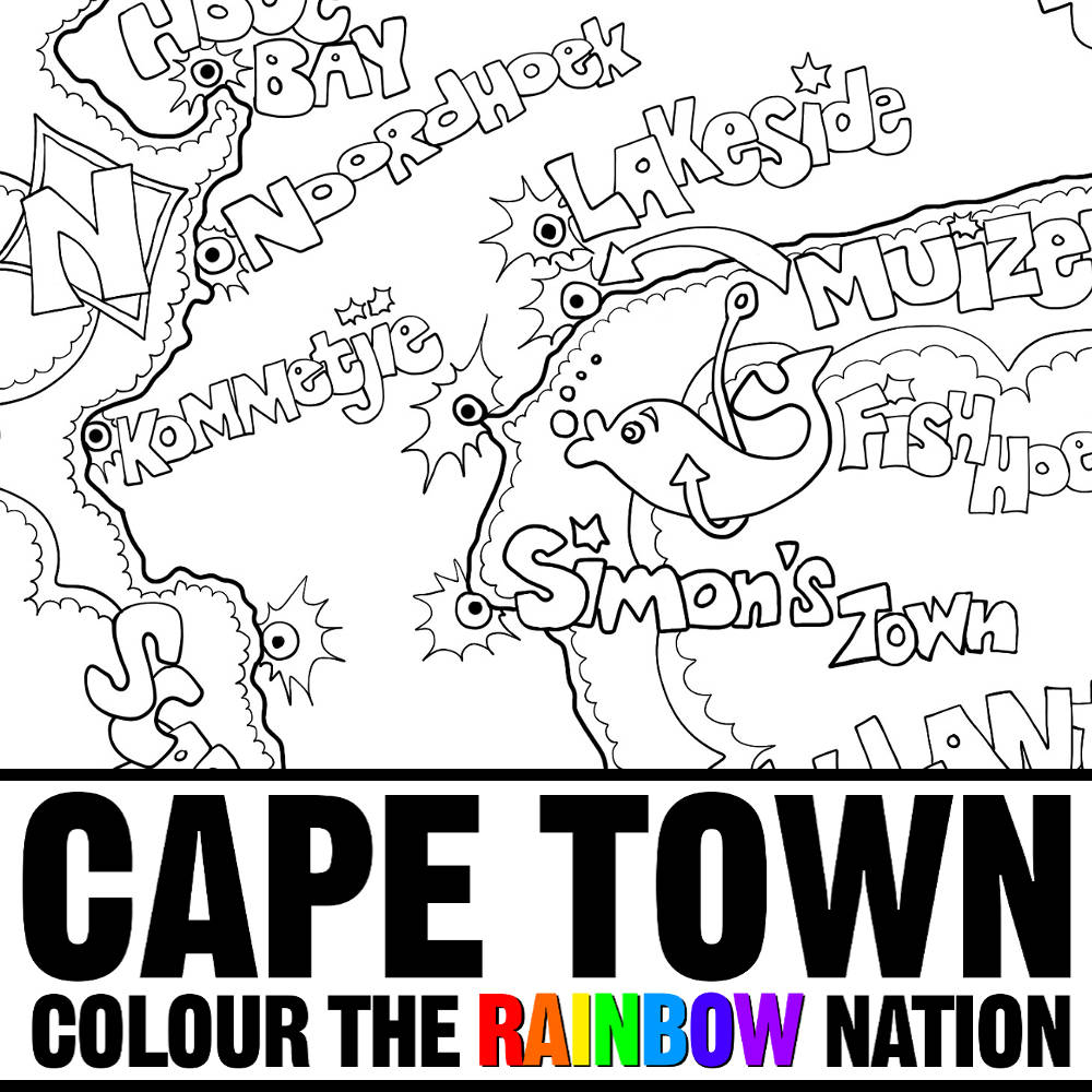 Cape Town Cape Peninsula Illustrated Map Coloring Pages By Pearl Lewis